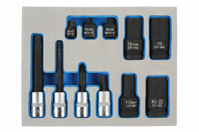 Laser 7064 German Brake Caliper Socket & Bit Set 11 Piece TS3
