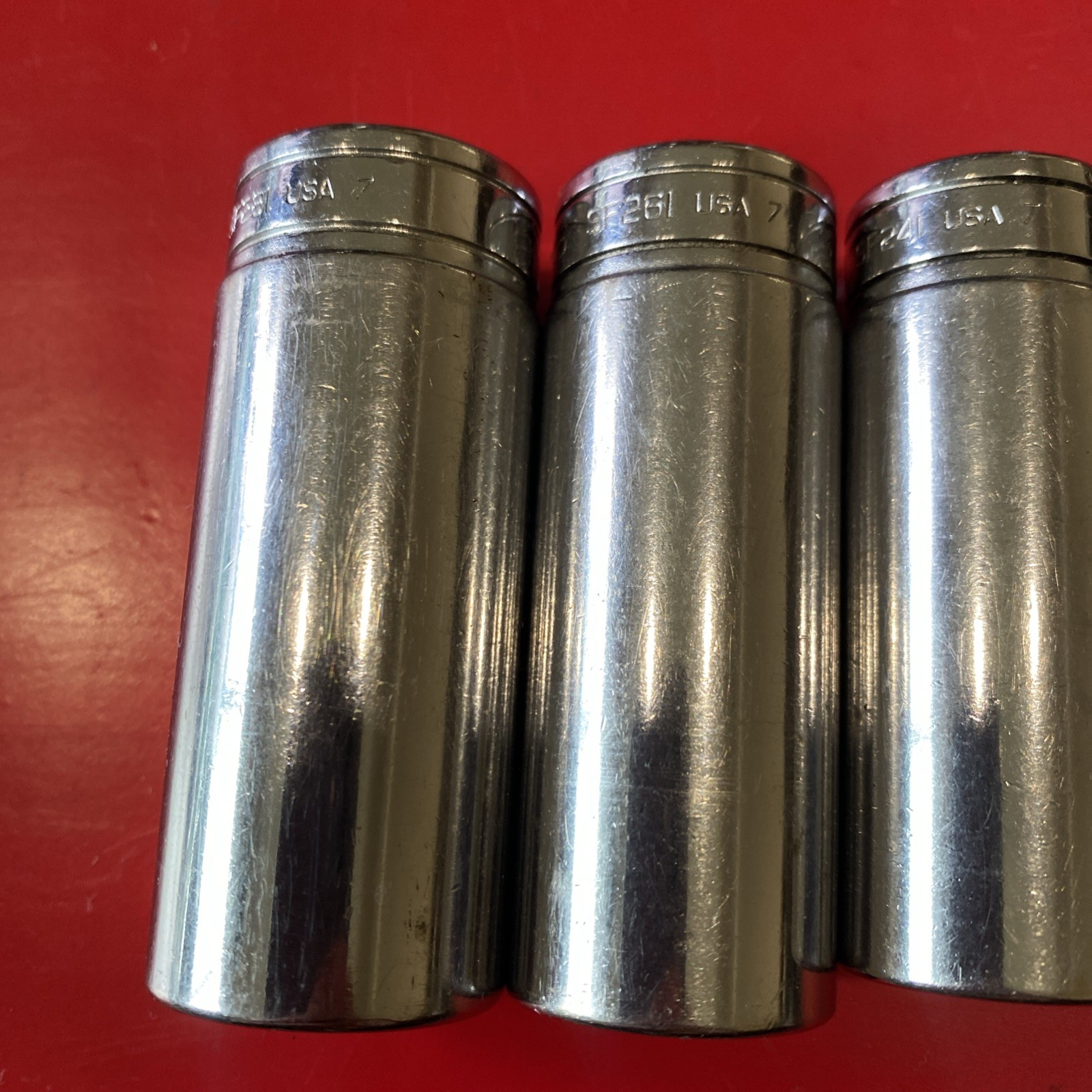 SNAP ON 7 SOCKETS 3/8″ DR SF141-SF281 Missing SF181 12 Point SAE Deep Socket Set
