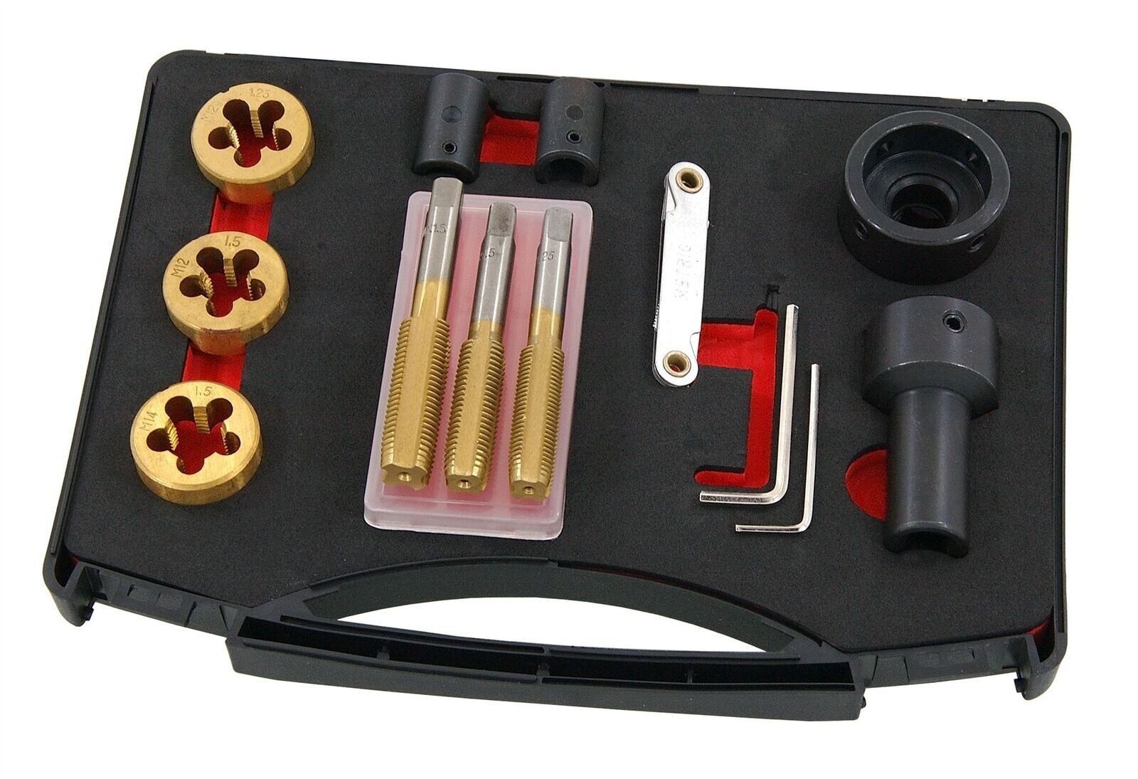 TAP AND DIE SET for WHEEL NUTS BOLTS & STUDS M12x 1.25mm M12x 1.5mm M14x 1.5mm