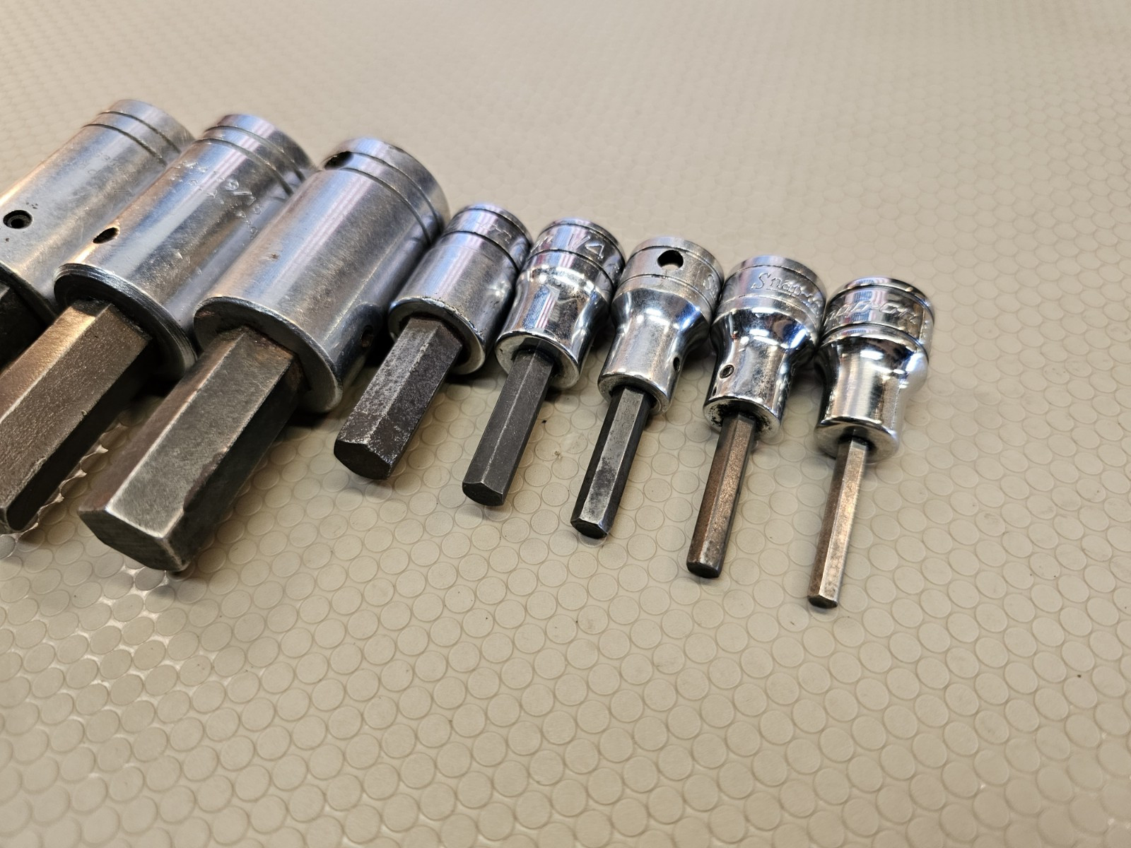 Snap-On Proto 8pc SAE Hex Allen Bit Socket Set 5/32″ to 5/8″ – 3/8″ 1/2″ Large