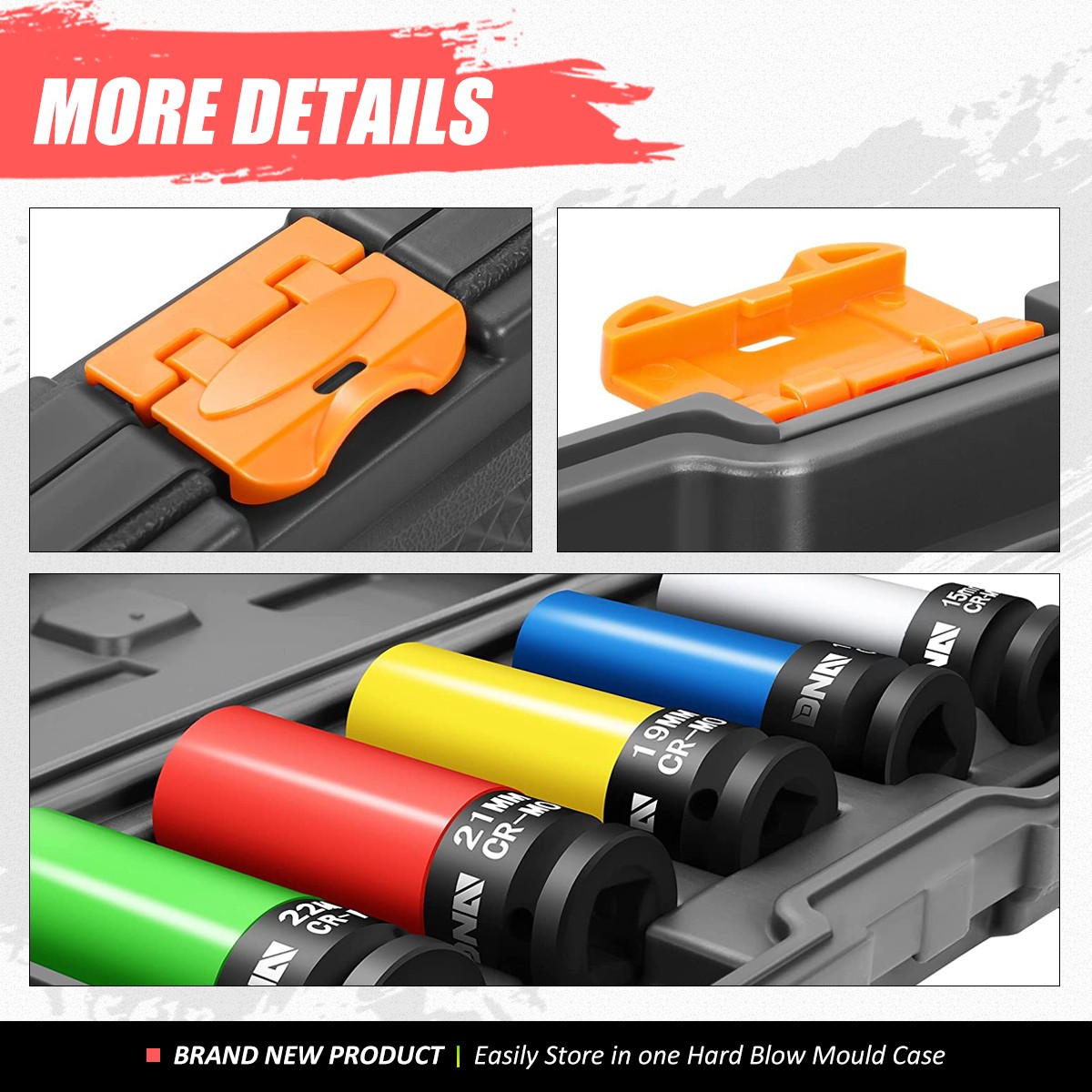 5Pcs 1/2″ 15/17/19/21/22mm Drive Wheel Protector Impact Lug Nut Bolt Socket Set