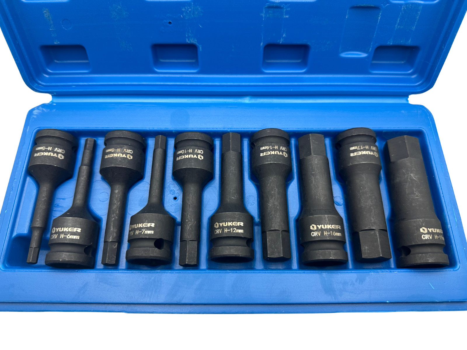 1/2» Drive Allen / Hex Key Bit Impact Socket Set H5 – H19 Metric Deep With Case