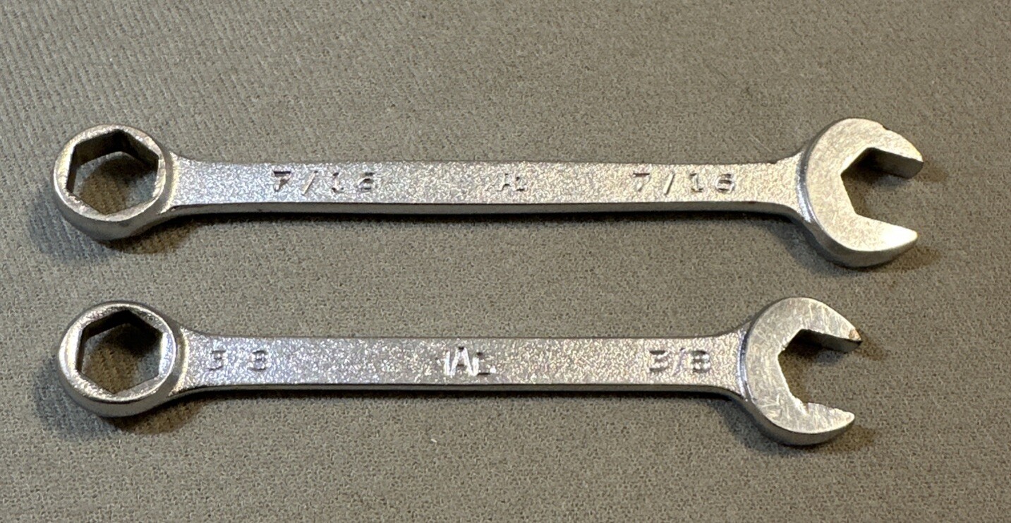 MAC – Lot Of 2 Midget Combination Wrenches 6 Point CH12 3/8” & CH14 7/16”