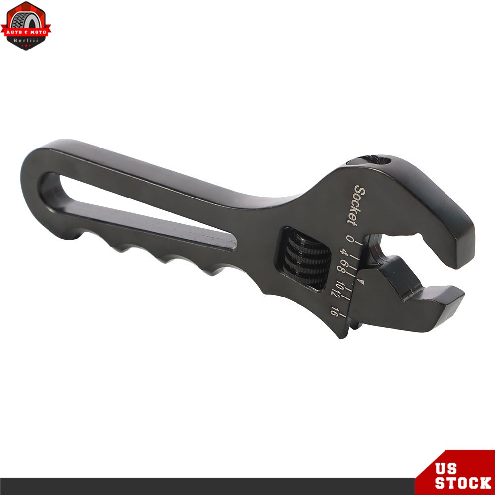 Pair 3AN-16AN Adjustable Wrench Black Aluminum Tool Spanner For Hose End Fitting