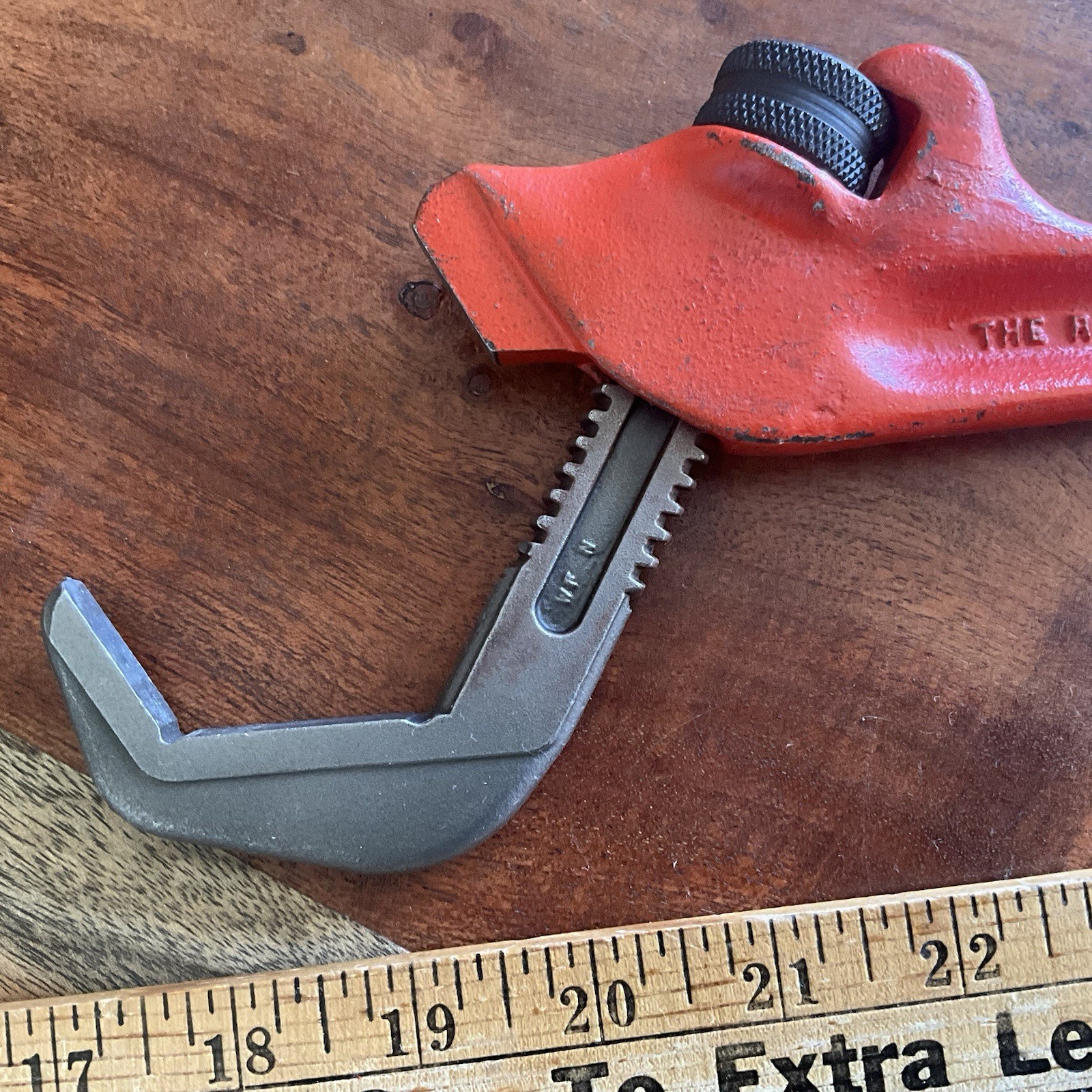 Ridgid Model E-110 Offset Hex Smooth Jaw Pipe Wrench, Red, Made in USA