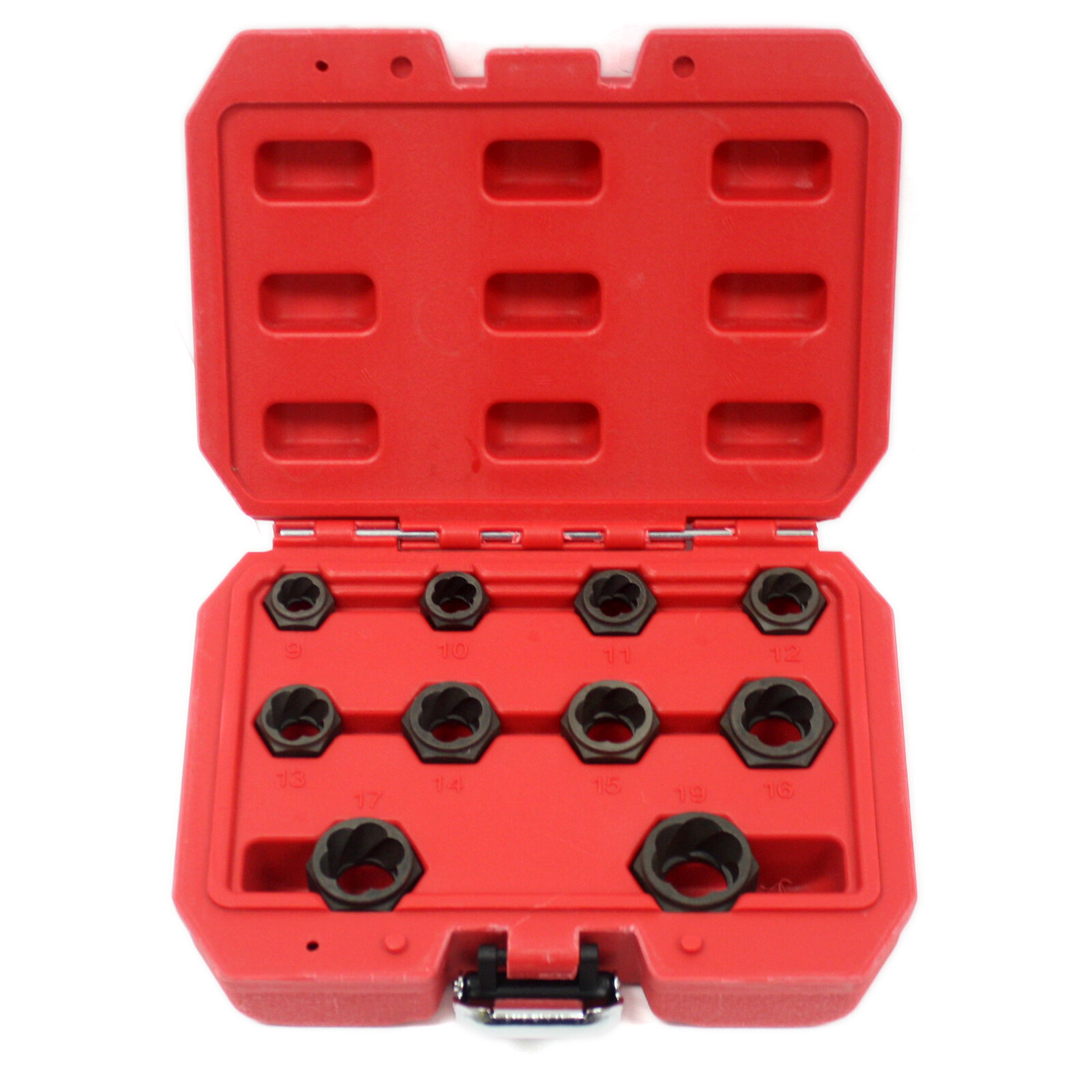 10pc 9 – 19mm Low Profile Damaged Broken Rounded Stud Nut Bolt Remover Twist Set