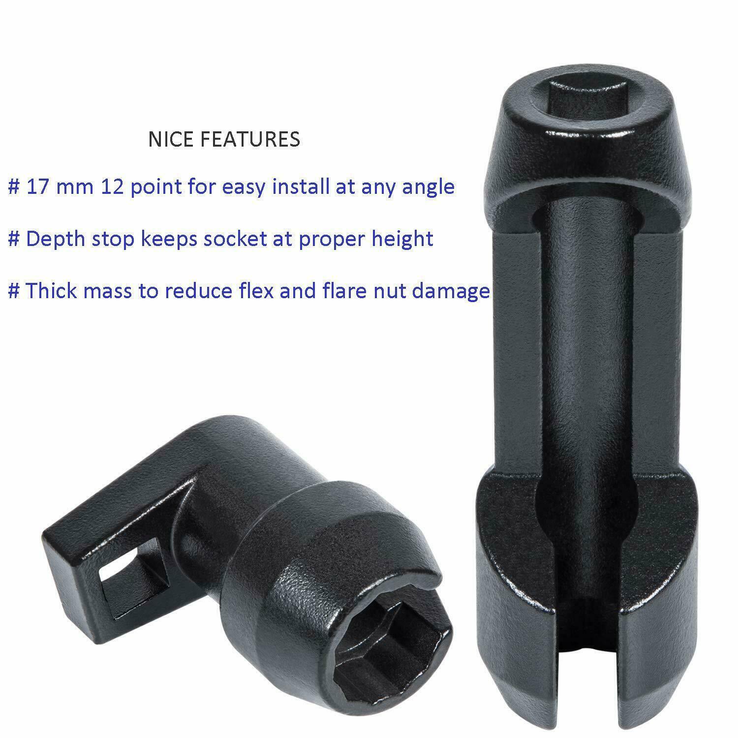 Fuel Injector Socket Set 17 mm 12 point Injector Line Removal Tool to Sl11400