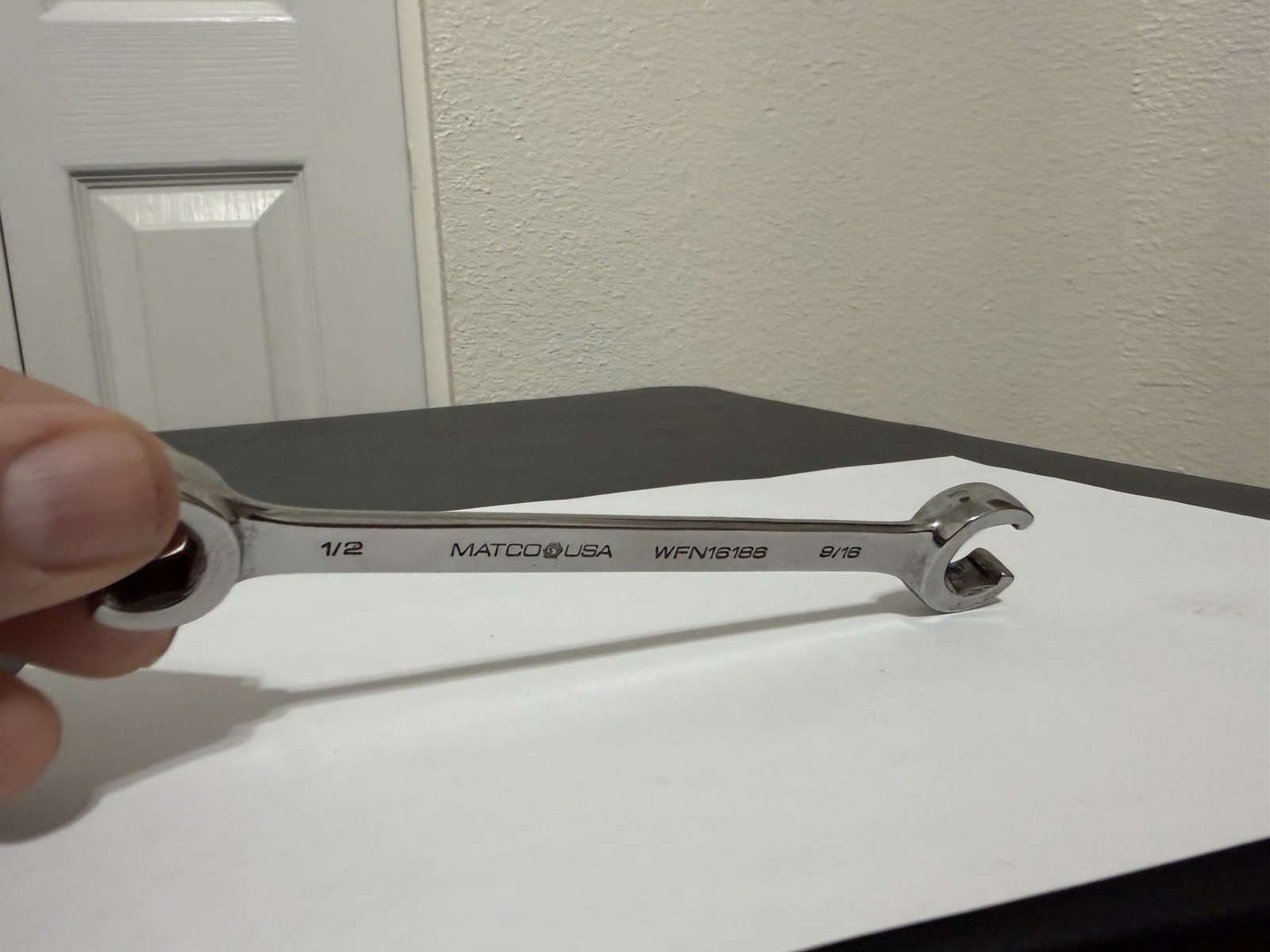 Matco Tools WFN16186 1/2″ x 9/16″ SAE Flare Nut Wrench 6 Point Chrome USA