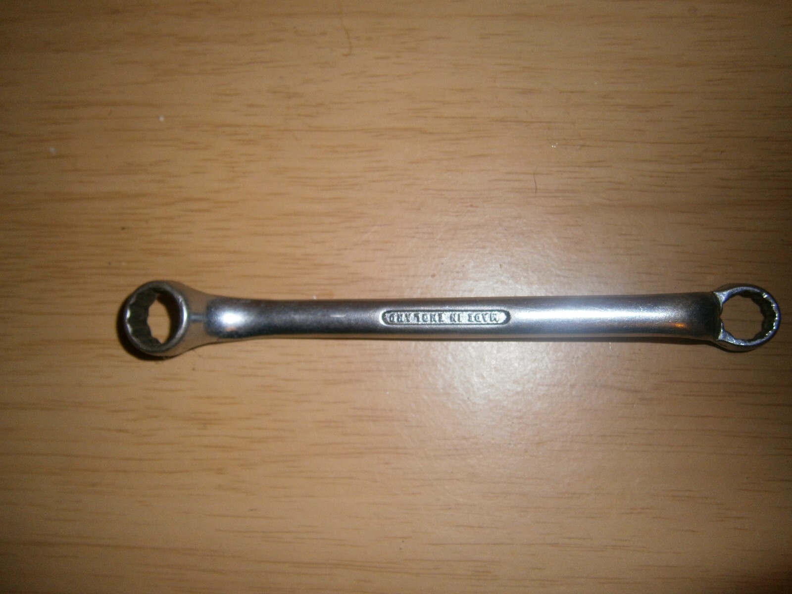Vintage silver tone spanner. 7/16 & 1/2 AF ends.(E6b)
