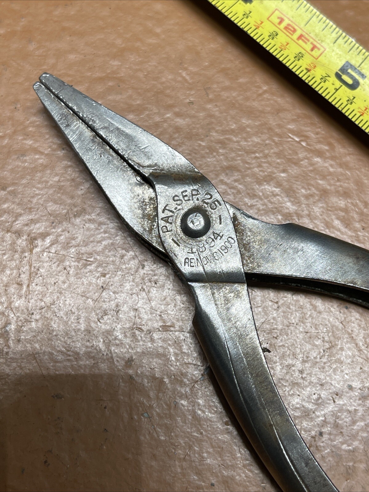Vintage Lodi USA 4 1/2 In Inch Long Duck Bill Pliers Working Pat 1894 & 1900