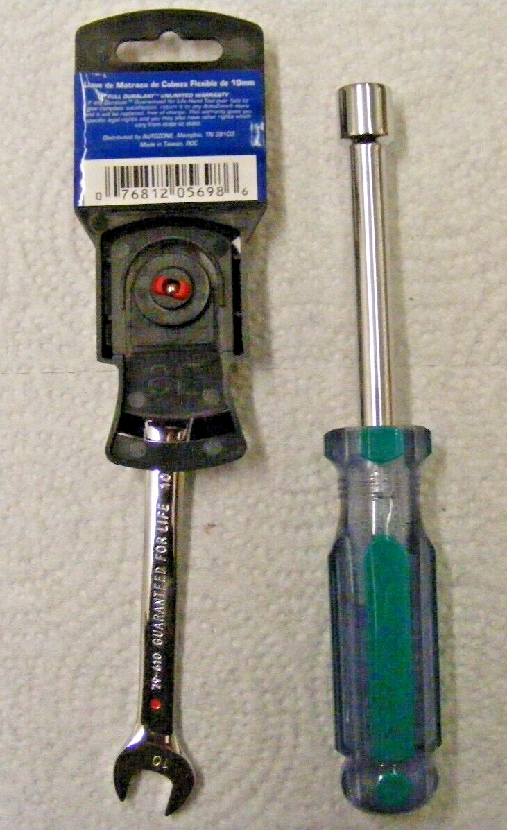 New Duralast 10mm Flex Head Ratcheting Wrench And 10mm CR-V Nut Driver GET BOTH!