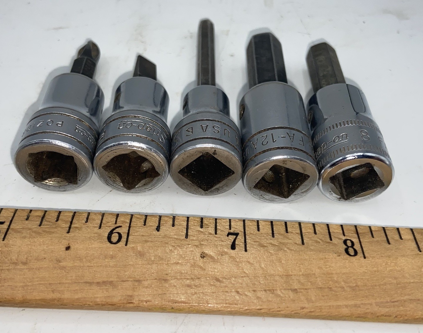 Snap-on 3/8” Drive Bit Socket Set Phillips Slotted Hex USA *Lot Of 5*