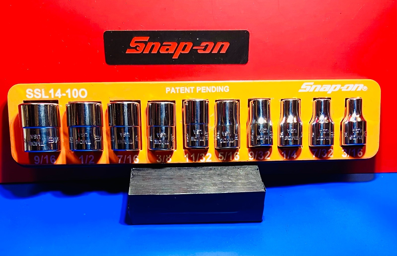 Snap On 1/4″ Drive 12-POINT SAE Shallow Socket Set W/Collectable All Metal Tray