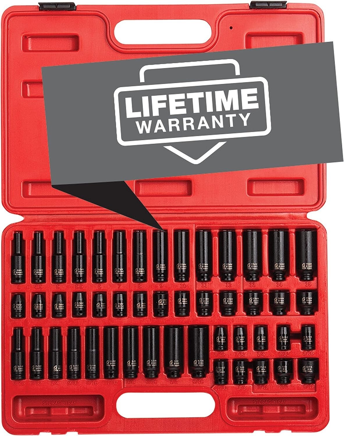 48-Piece Cr-Mo Alloy Steel Socket Set, SAE/Metric
