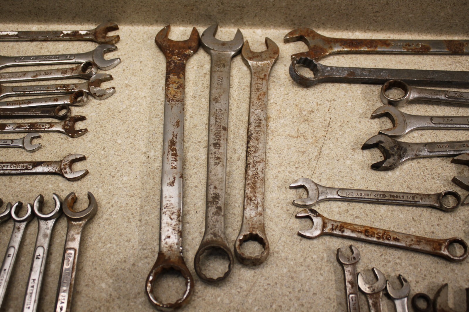 Lot Of Various Size SAE & Metric Wrenchs Line Wrench Vintage Old Tools 8432