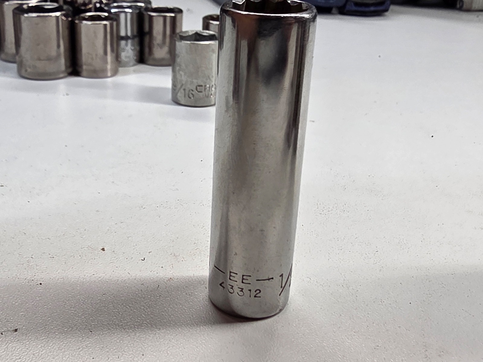 Craftsman -EE-1/2″ 12 Point Deep Chrome Socket 3/8″ Drive 43312 USA