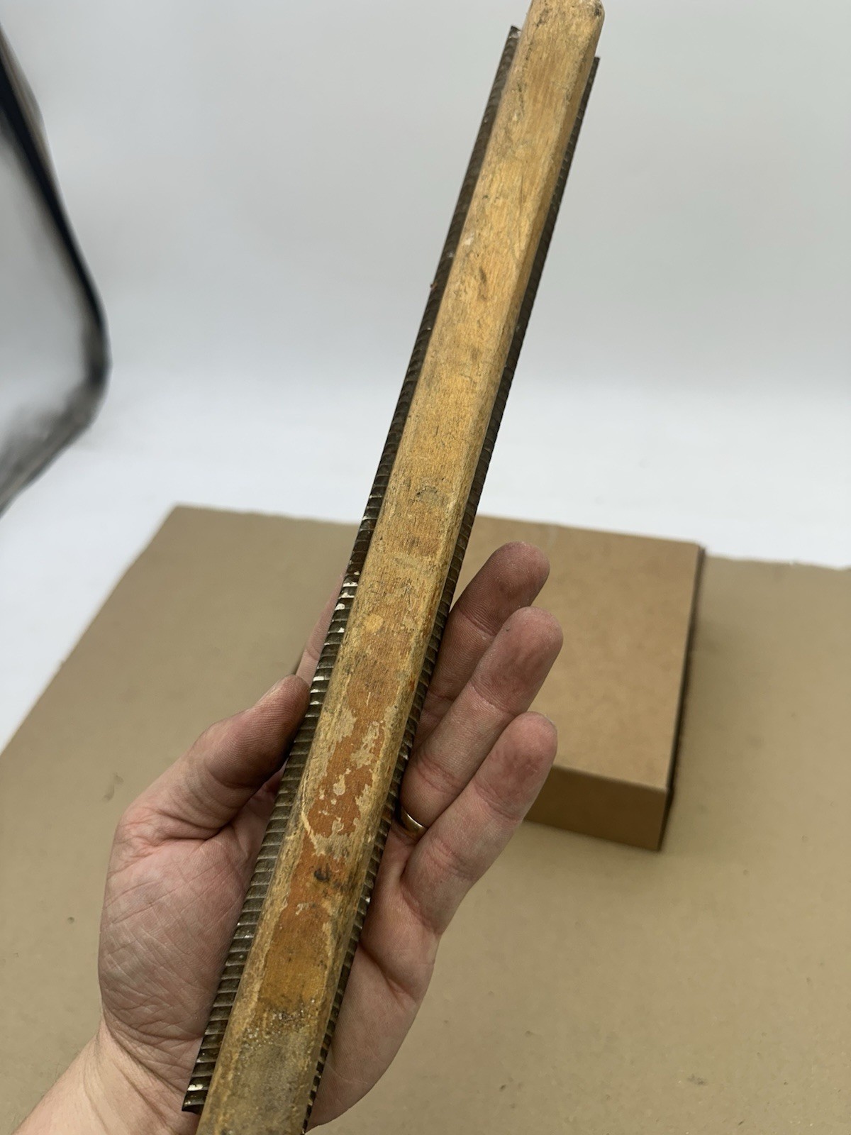 VINTAGE AUTO BODY RASP-FILE With Wood Handle 14” X 1-3/8” Heller Vixen USA