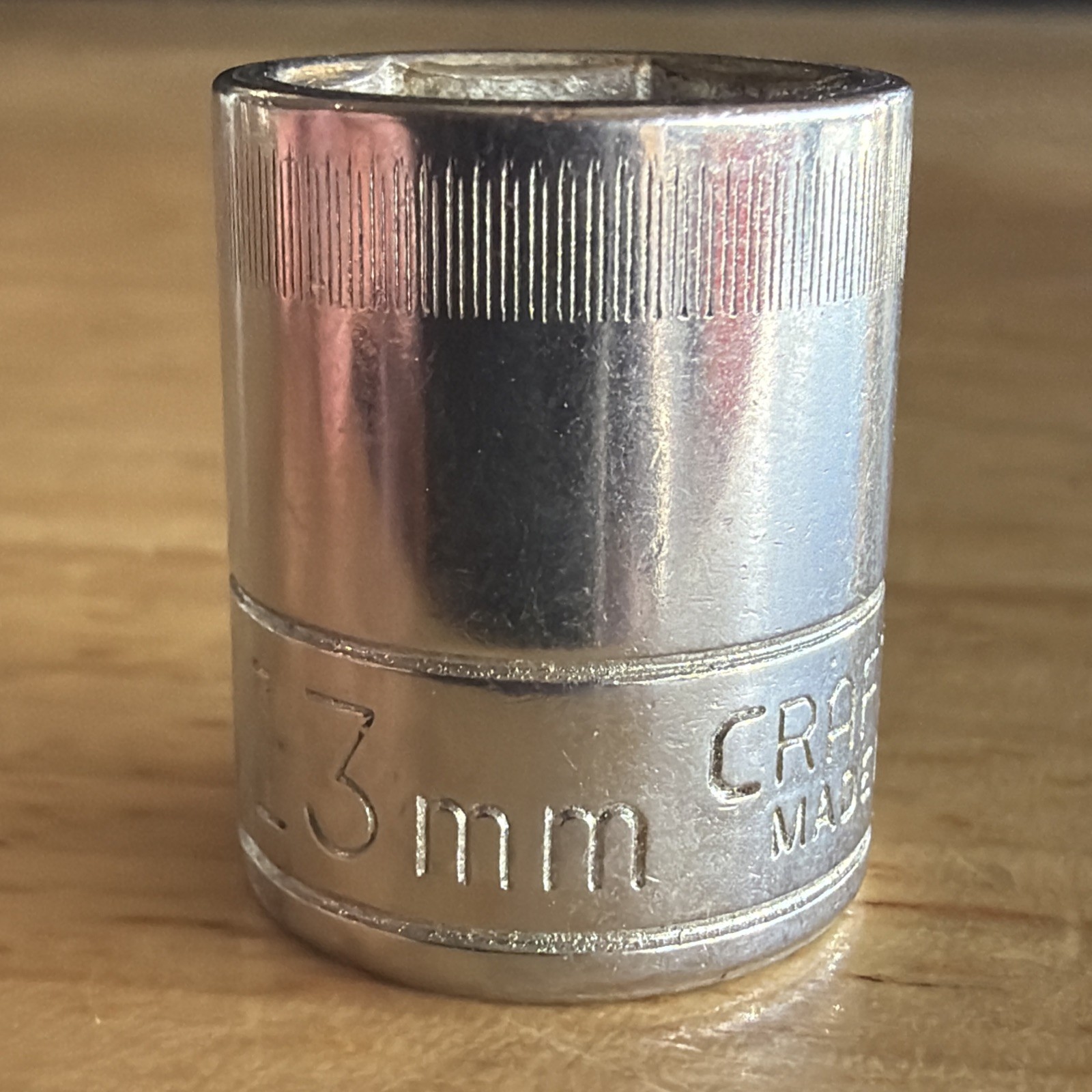Craftsman 13mm Shallow Socket 1/4″ Drive 6 Point Top Knurl VV Series 43514 USA