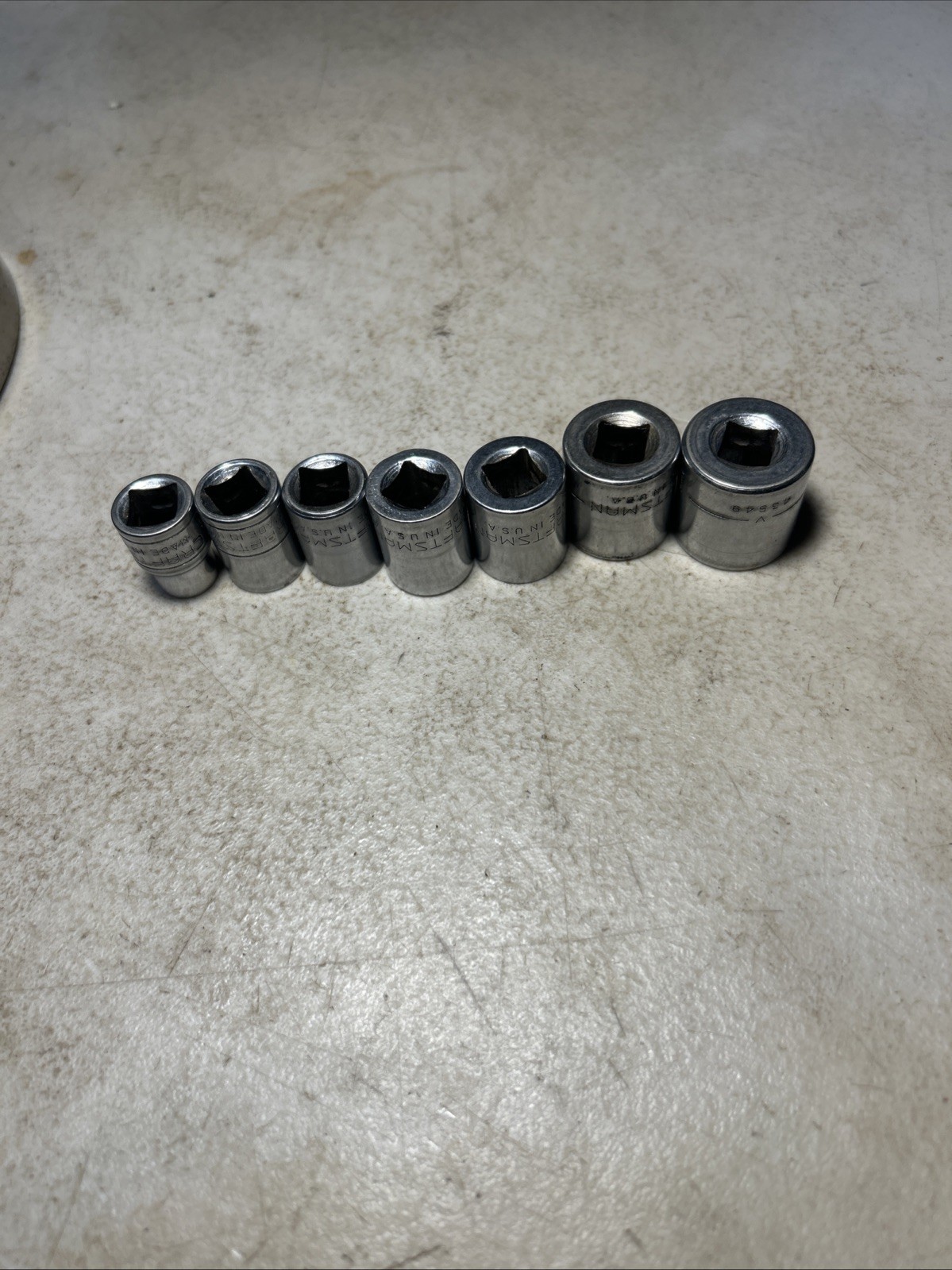 Craftsman -Lot Of 7 Shallow Metric Partial Sockets Set,3/8″ Drive,6pt -V- Series