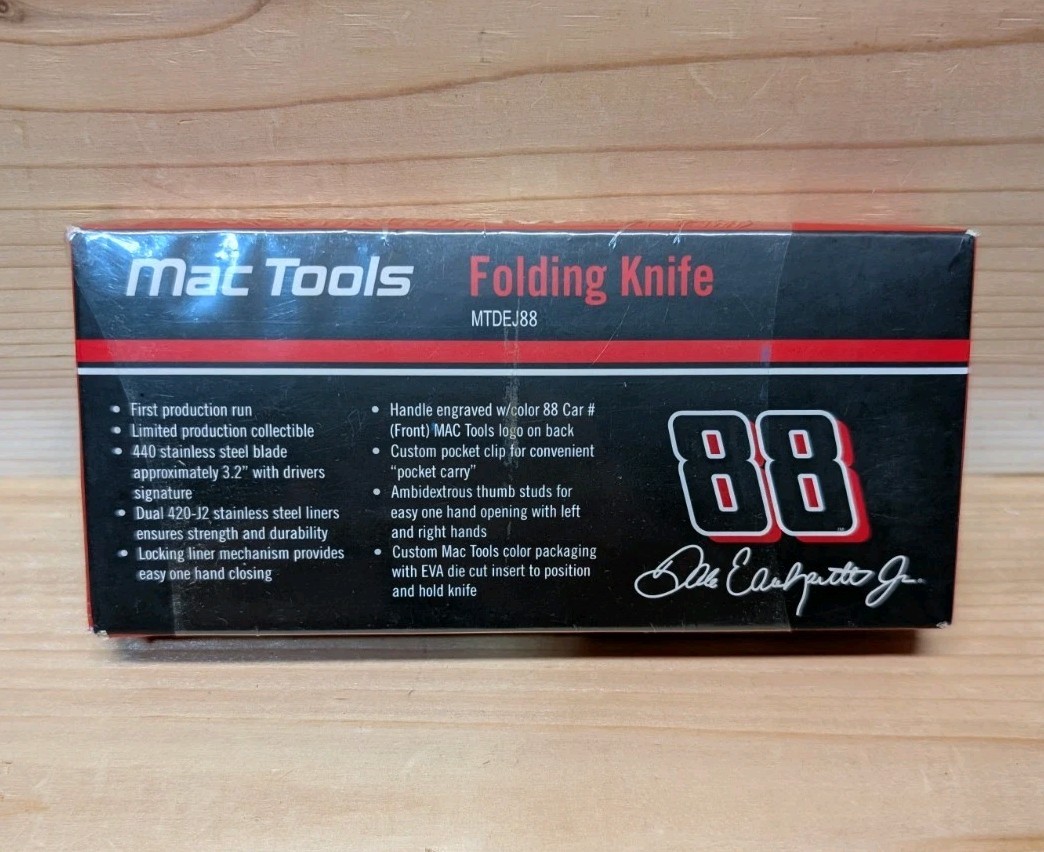 New In Box Mac Tools MTDEJ88 #88 Dale Earnhardt Jr. Folding Pocket Knife *Read