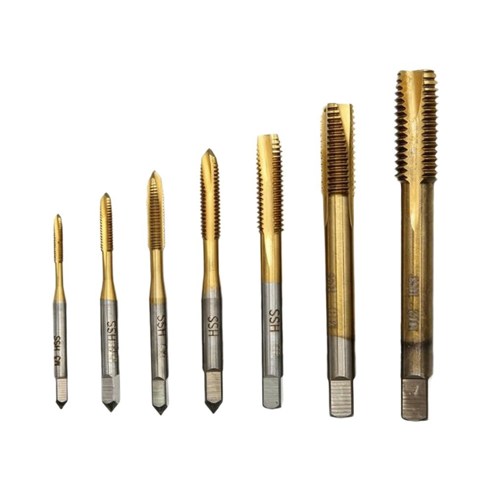 High Speed Steel Tap Set 7 pcs for Internal Threading on Metal Plastic and Wood