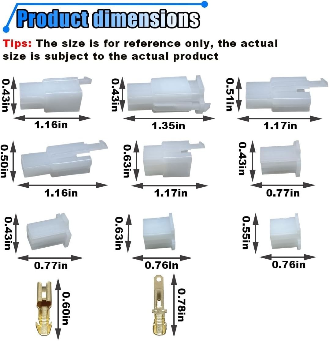 432pcs Automotive Electrical Wire Connectors Kit 1 2.8mm 2 3 4 6 9 Pin