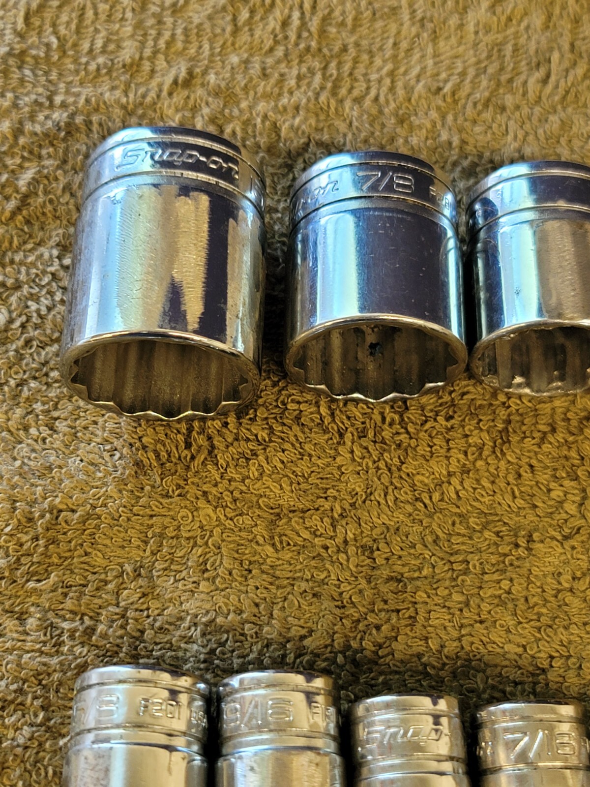 12 Snap-on F301 281 Socket Set 3/8″ Drive Sae 15/16 7/8 13/16 3/4 5/8 1/2 1/4″