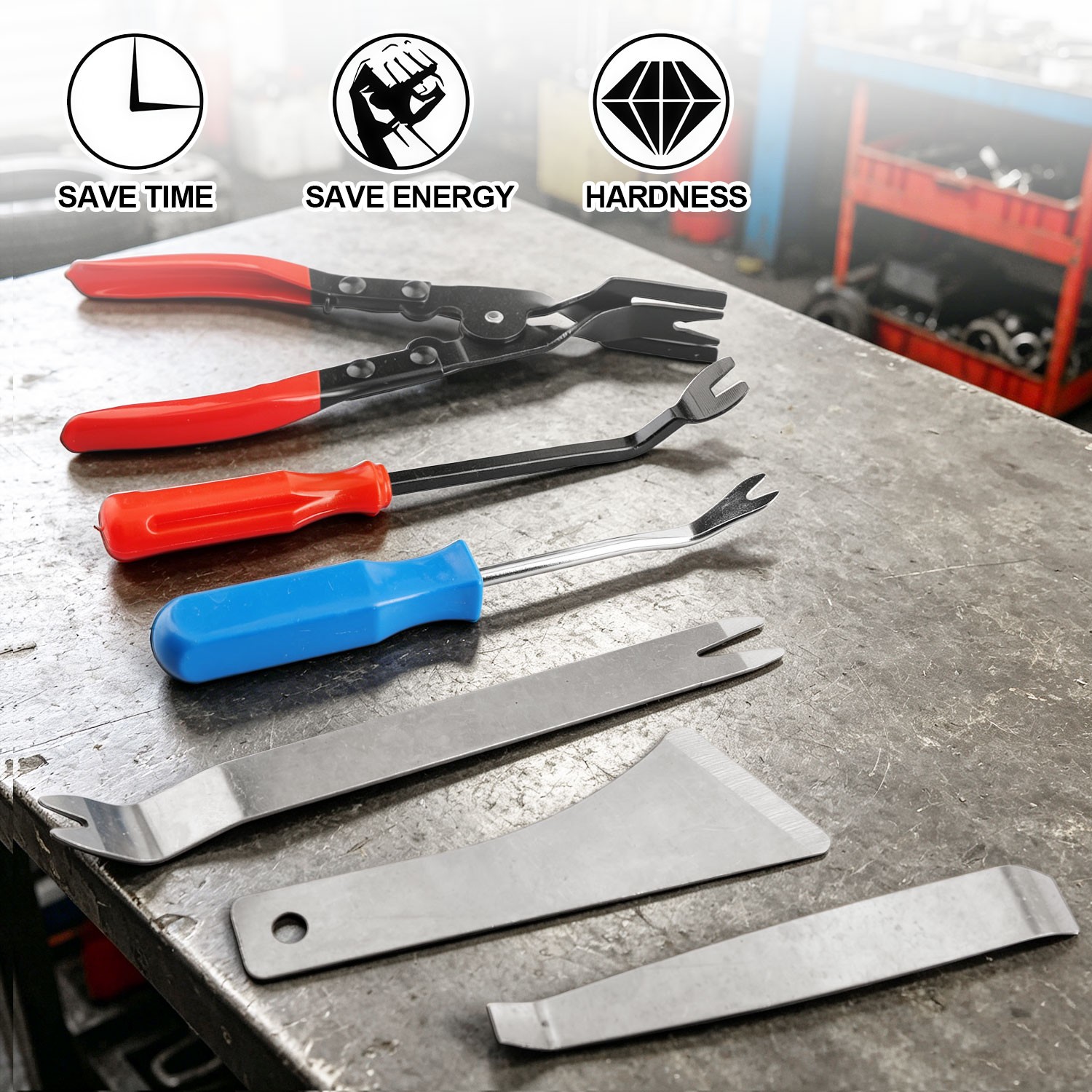 6pcs Car Door Trim Removal Tool Pry Panel Dash Radio Body Clip Installer Kit Set