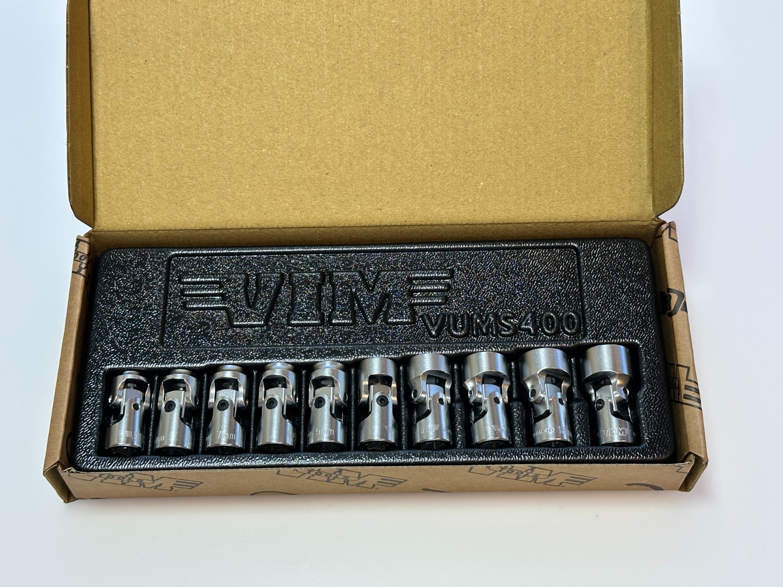 NEW VIM VUMS400 1/4″ Drive Metric Flex Universal Socket Set 5.5mm to 14mm w/Tray