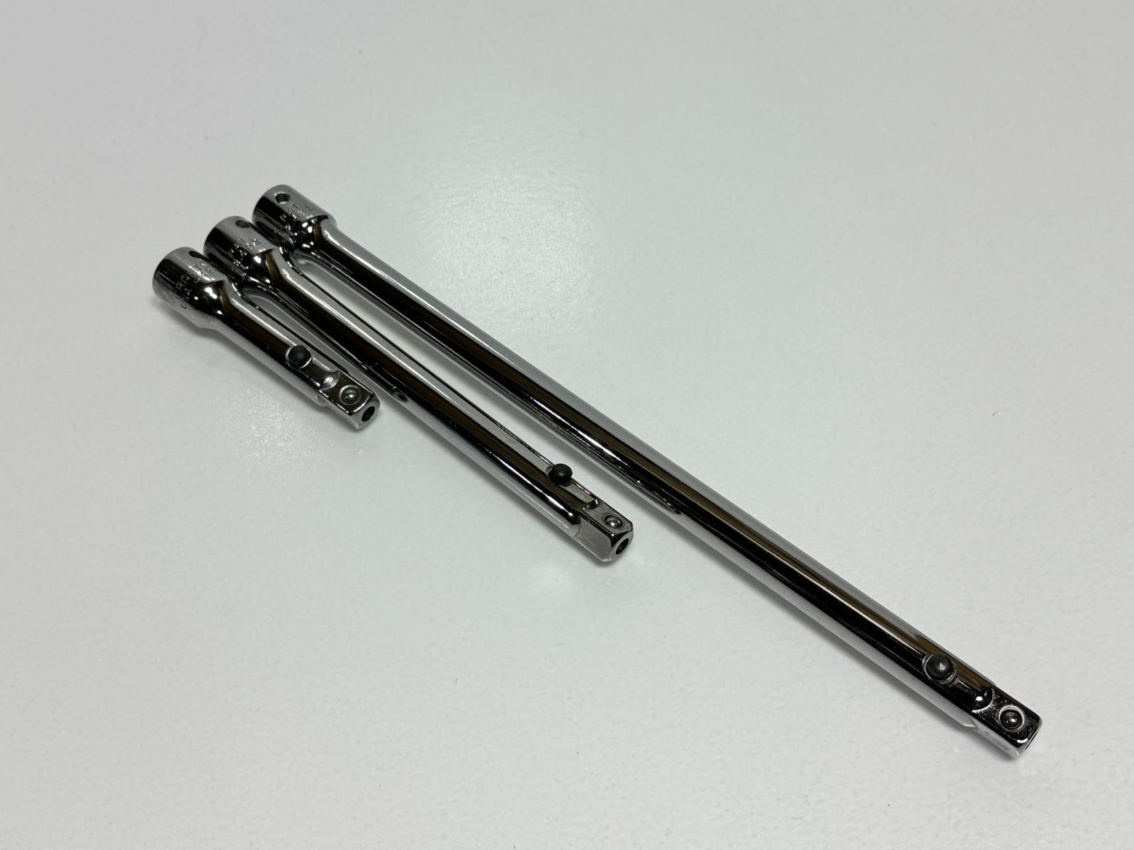 Craftsman USA 3pc EE 3/6/10” 3/8″ Dr. PUSH BUTTON Locking Extension Bar Set RARE