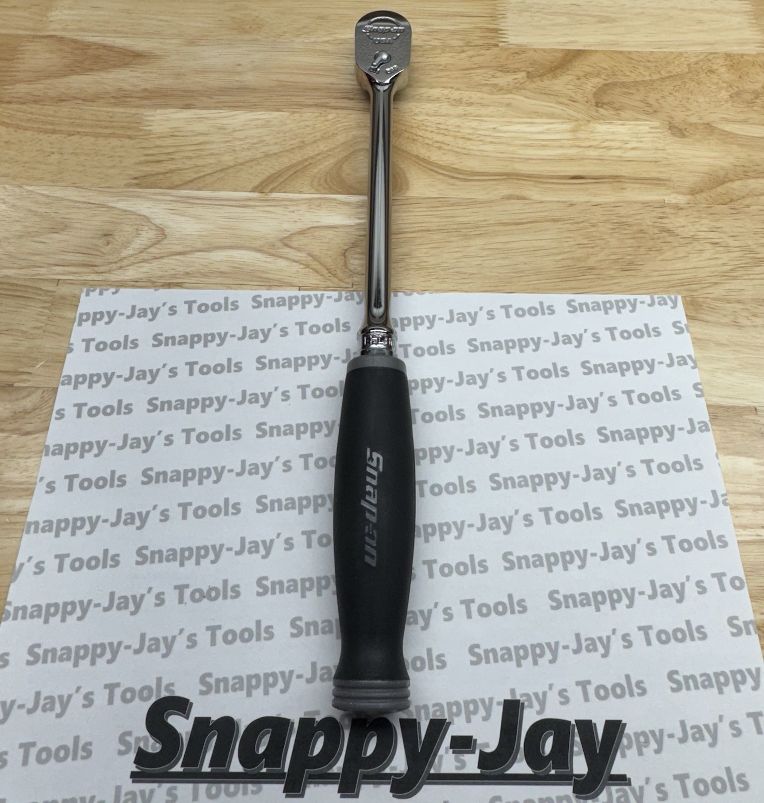 Snap-on Tools USA NEW 3/8″ Drive DARK TITANIUM Soft Grip LONG Ratchet FHL80DT