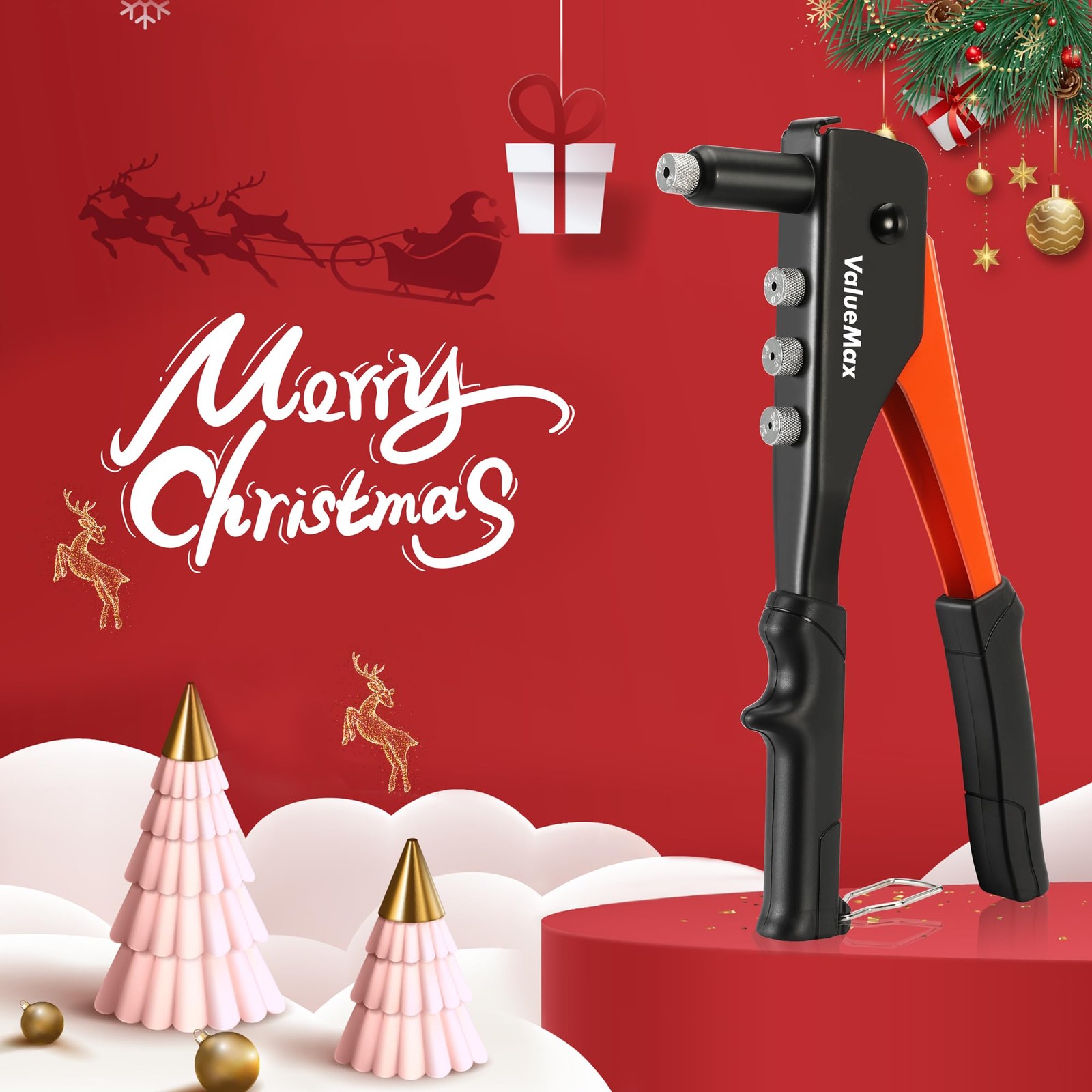 ValueMax 4-in-1 Hand Riveter/Rivet Gun, Pop Rivet Tool Kit with 200 Rivets -…