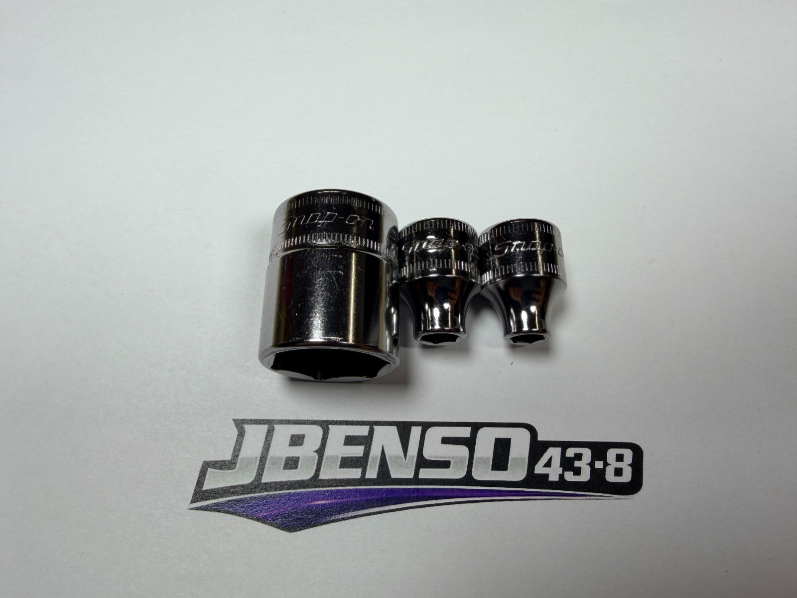 Snap-On Tools NEW 3pc 3/8″ Drive 6mm 7mm 20mm Metric 6pt Shallow Add-On Sockets