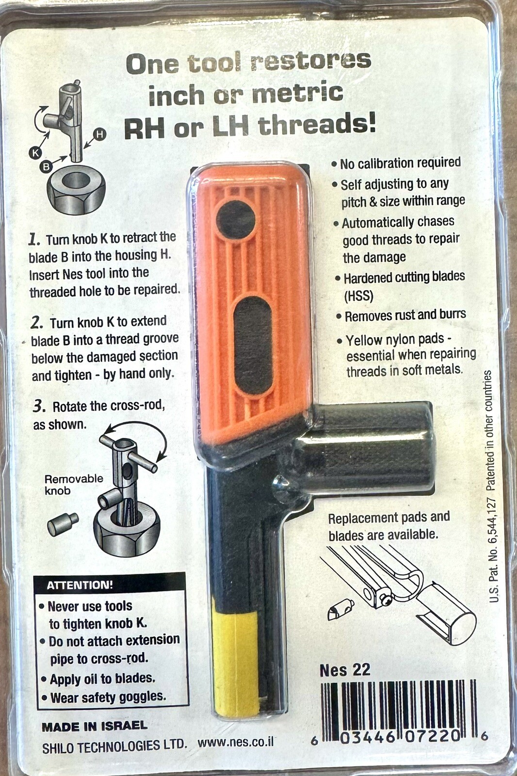 Universal Internal Thread Repair Tool, 1/2 to 5/8″, NES22 Made in Israel NES 22