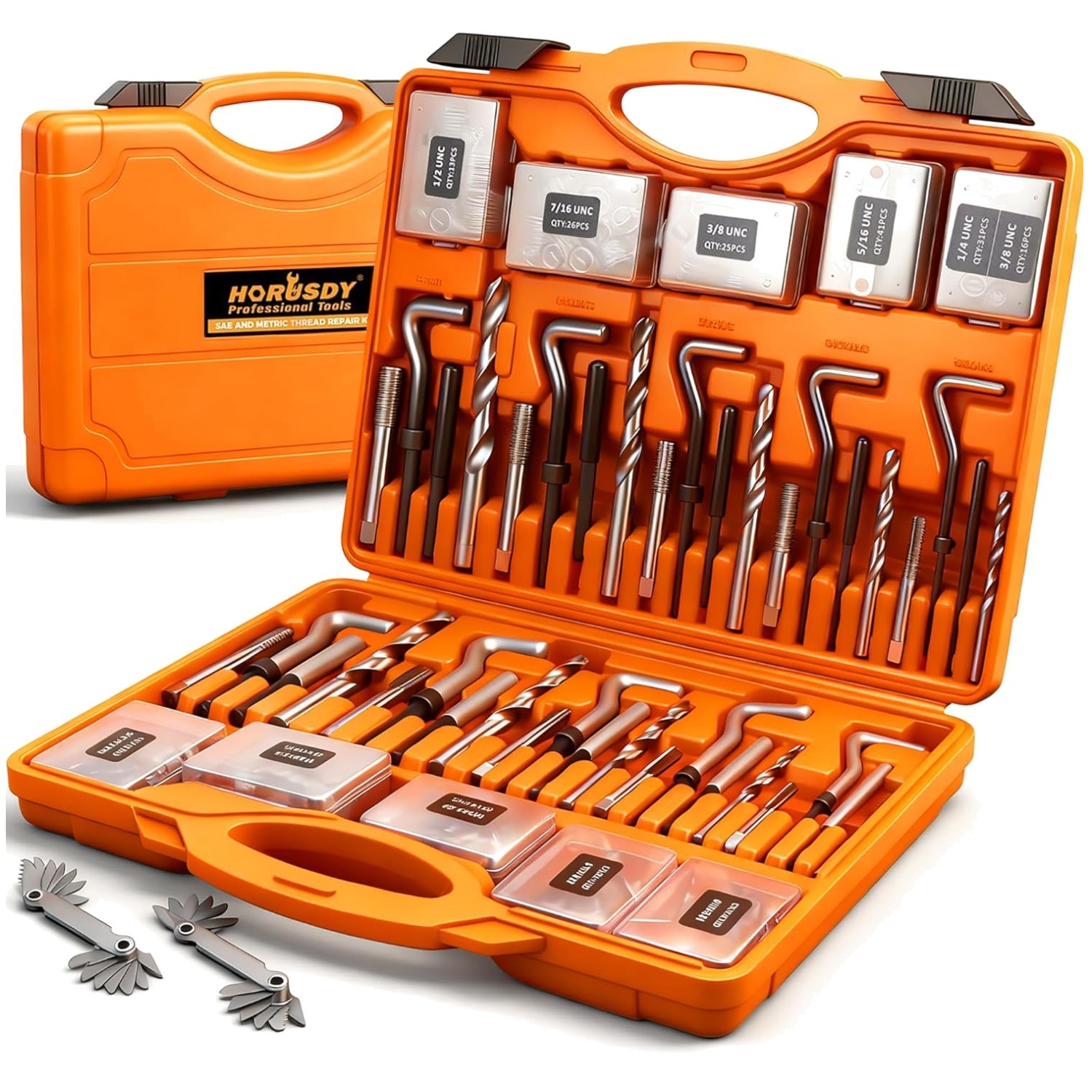 Efficient Thread Restoration Kit with Split-Point Drill Bits