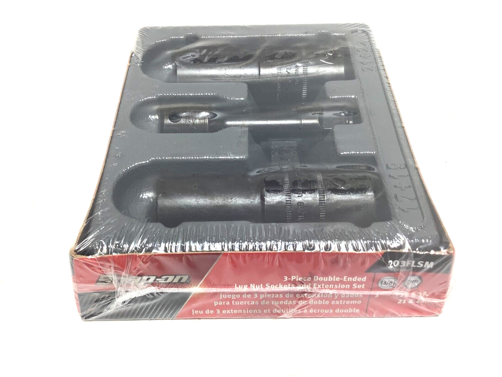 NEW Snap-on™ 3/8″ drive 203FLSM 17 19 21 22 Flip LUG NUT Socket SET w IMX31 Ext