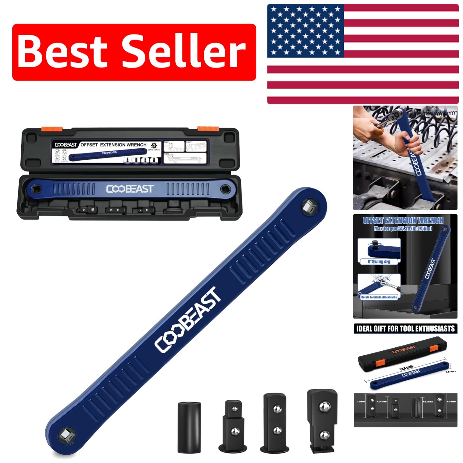 Offset Extension Wrench – Impact-Ready Tool for Tight Space Accessibility