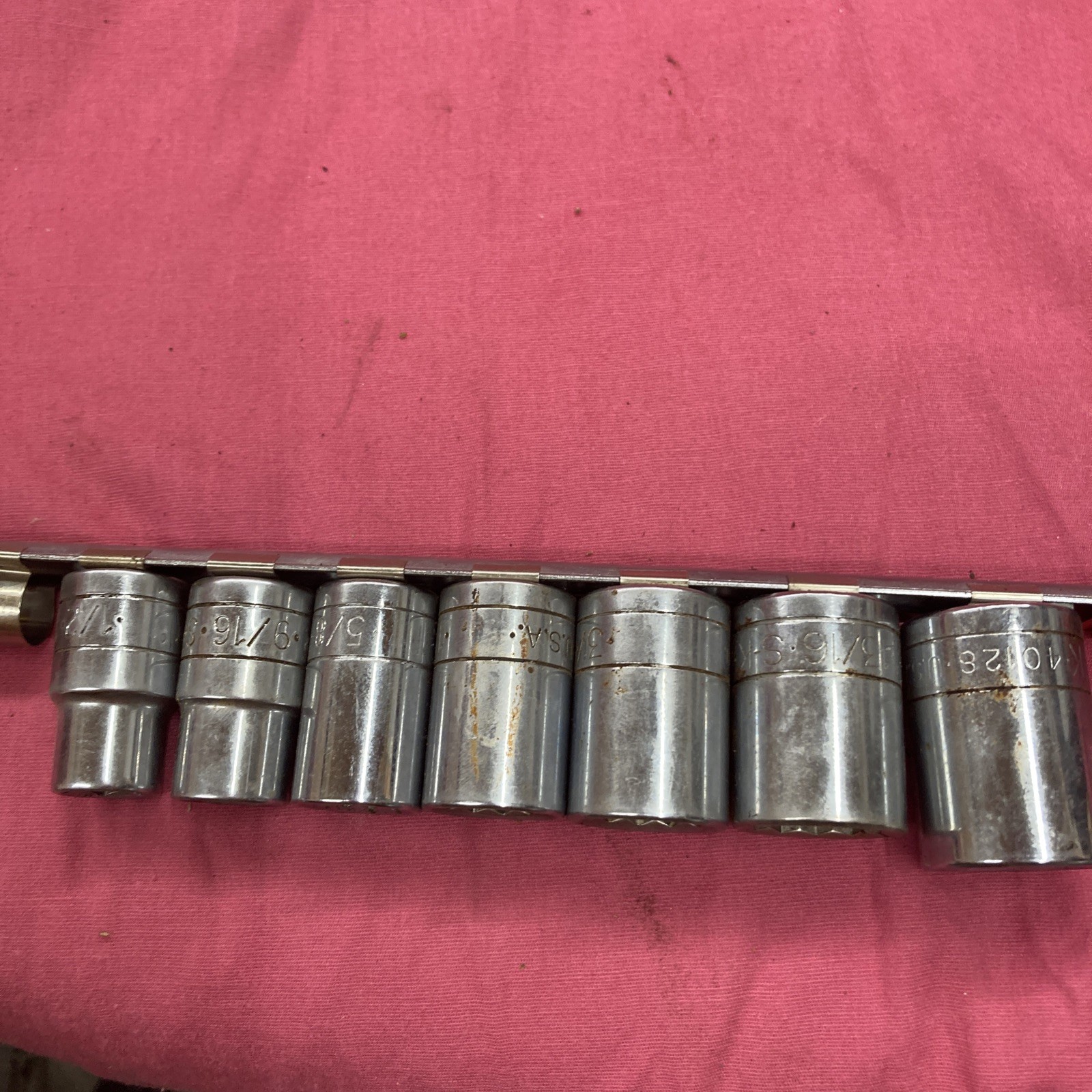 Lot Of 7 SK Tools 1/2 Drive 12 Point Sockets 1/2” 9/16 5/8 11/16 3/4 13/16 7/8