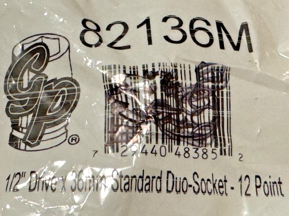 82136M | 1/2″ Drive x 36mm Standard Length 12 Pt Duo-Socket Lifetime Warranty
