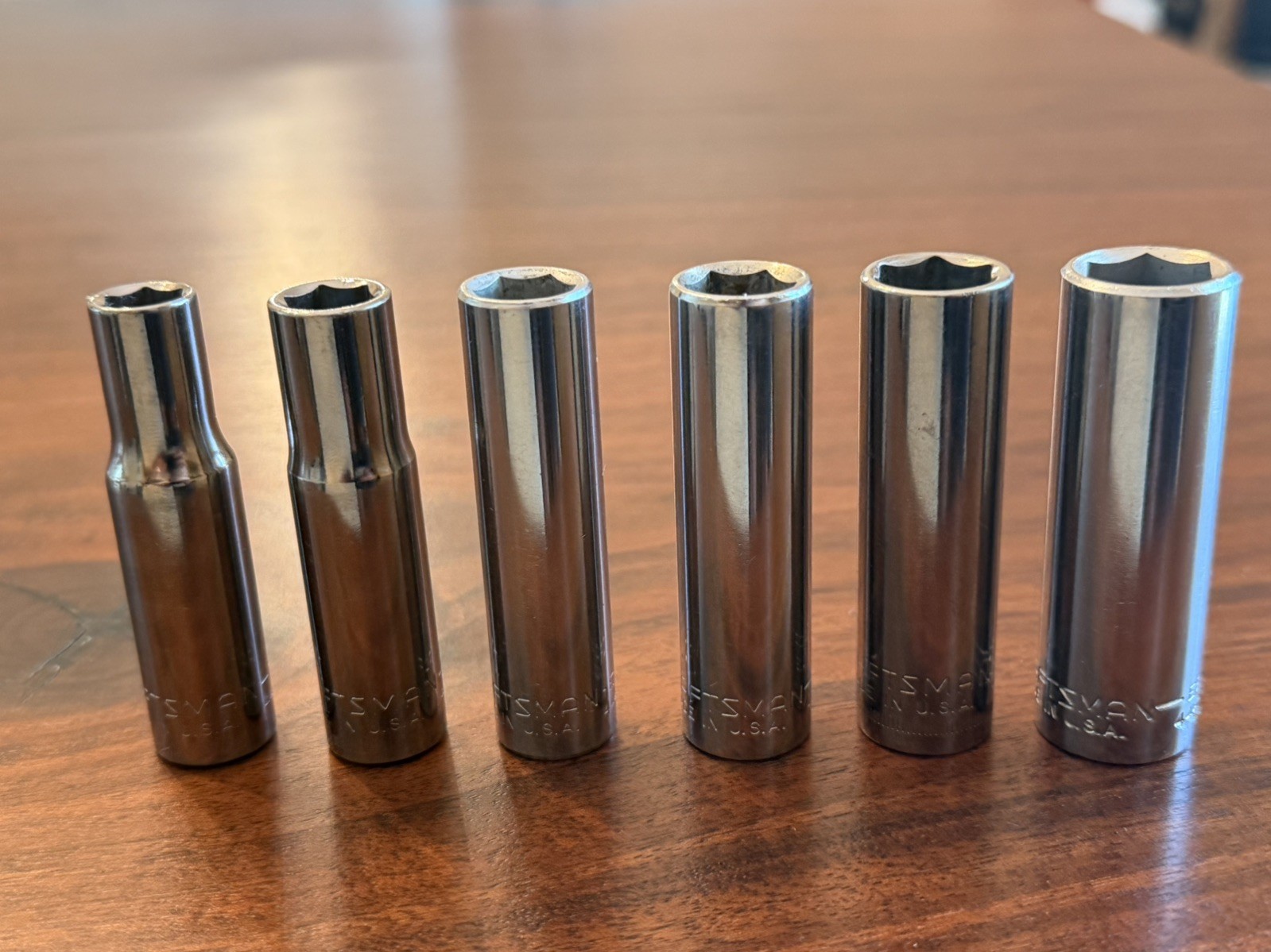 Lot of 6 Craftsman 3/8” drive deep well sockets metric 9, 10, 11, 12, 13, & 14mm