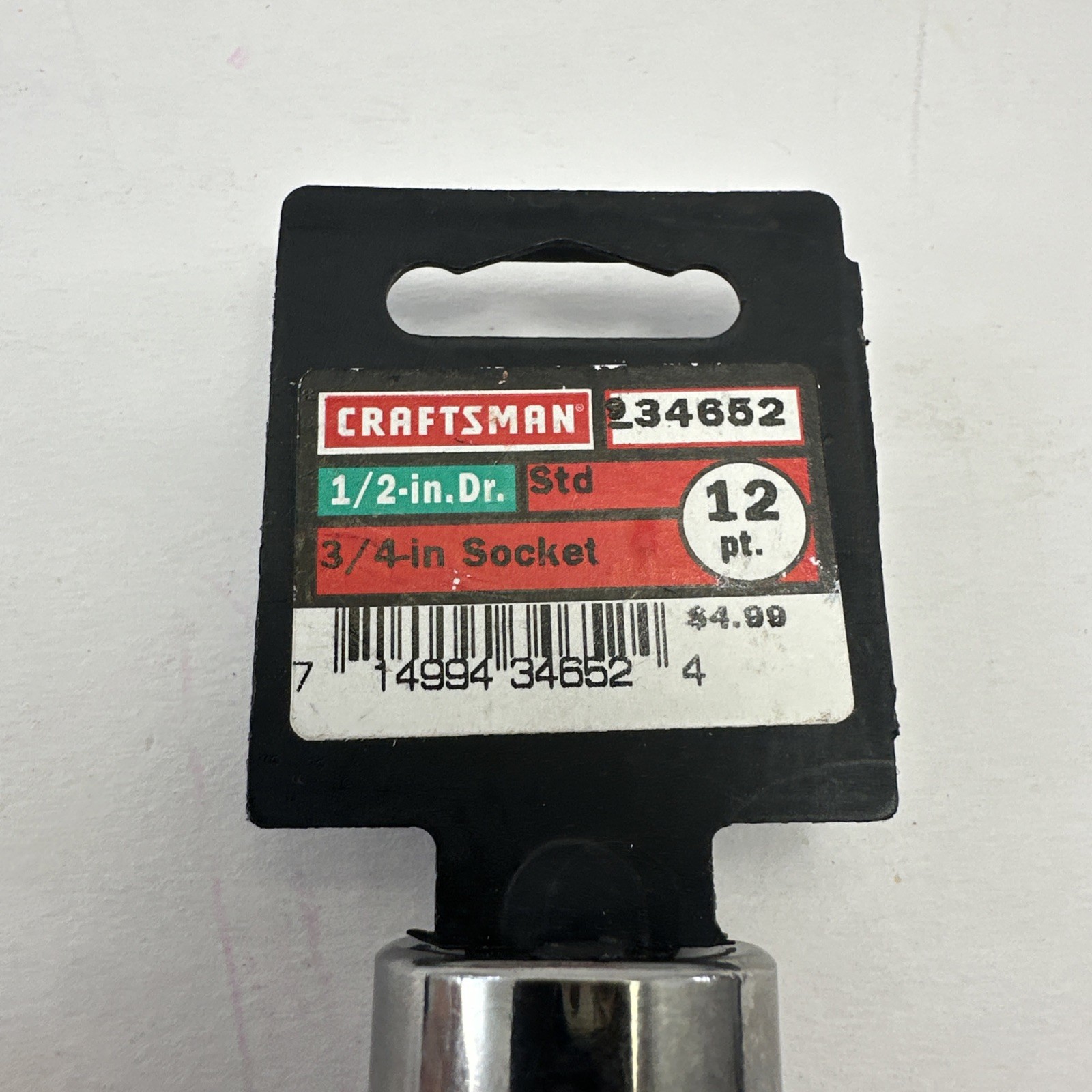 Vintage Craftsman 3/4” Socket 1/2” drive 12 Point 34652 New NOS SAE