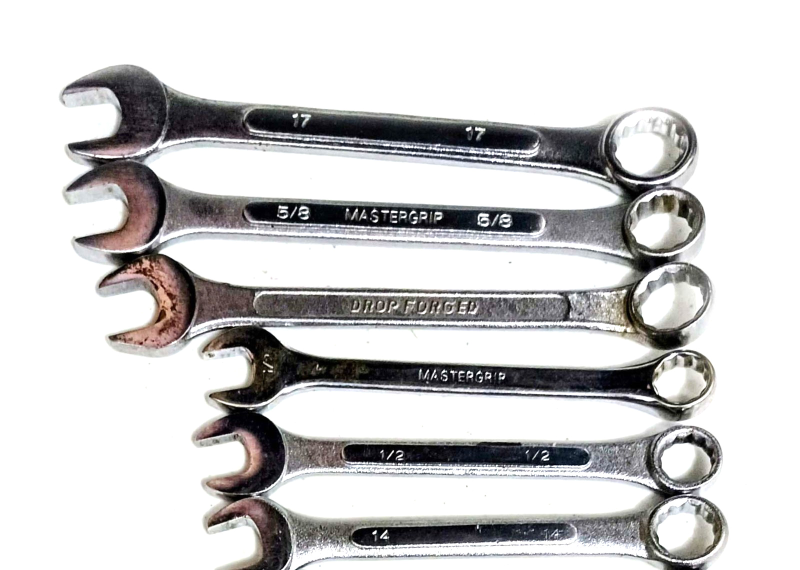Mixed Lot of Forged Steel Combo12 point Wrench SAE 1/2 5/8 7/16 3/8 1/4 & Metric