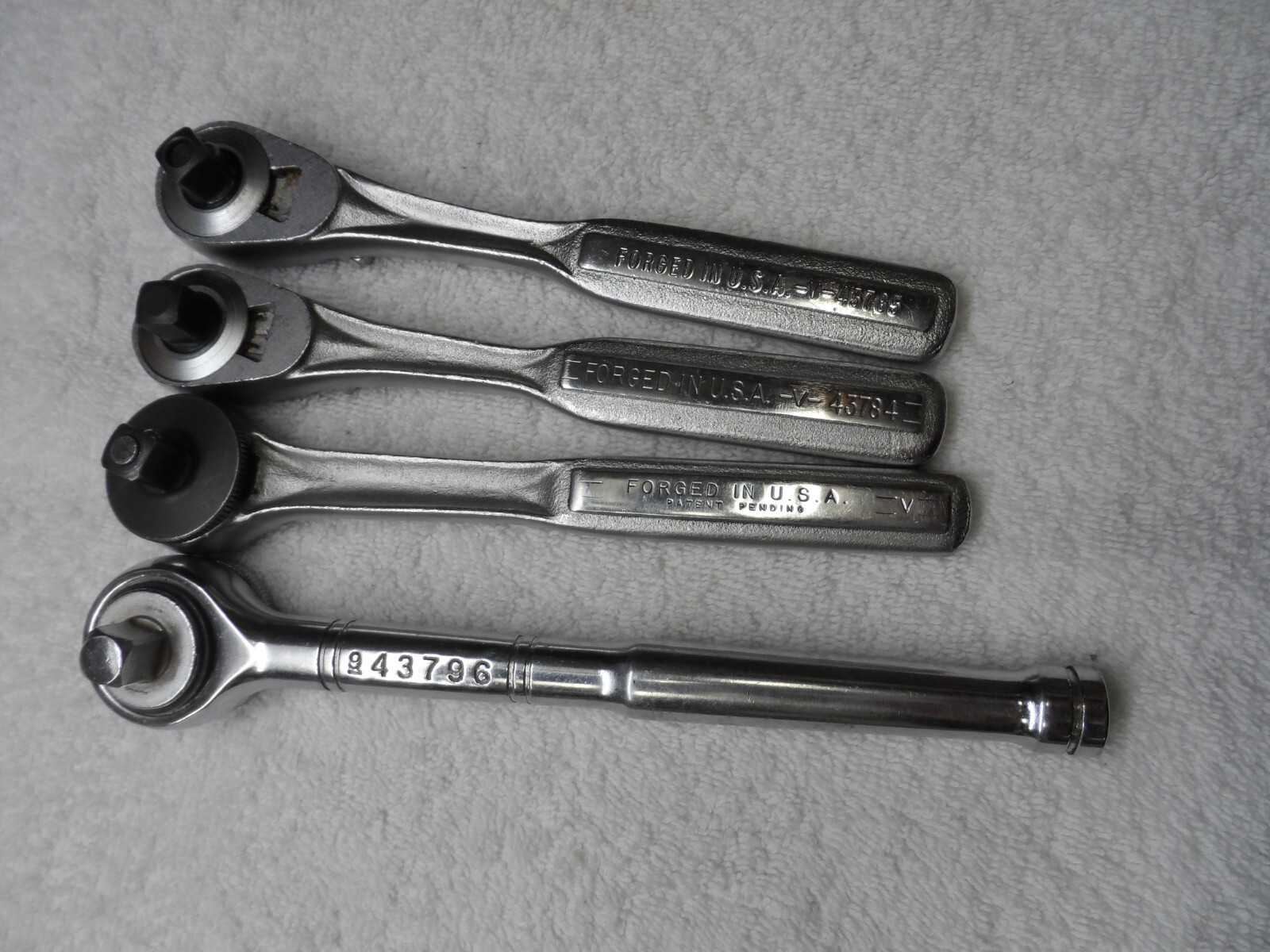 Craftsman 3/8″ Drive Ratchet Set USA lot of 4 pcs- PN 43796, No PN, 43784, 43785