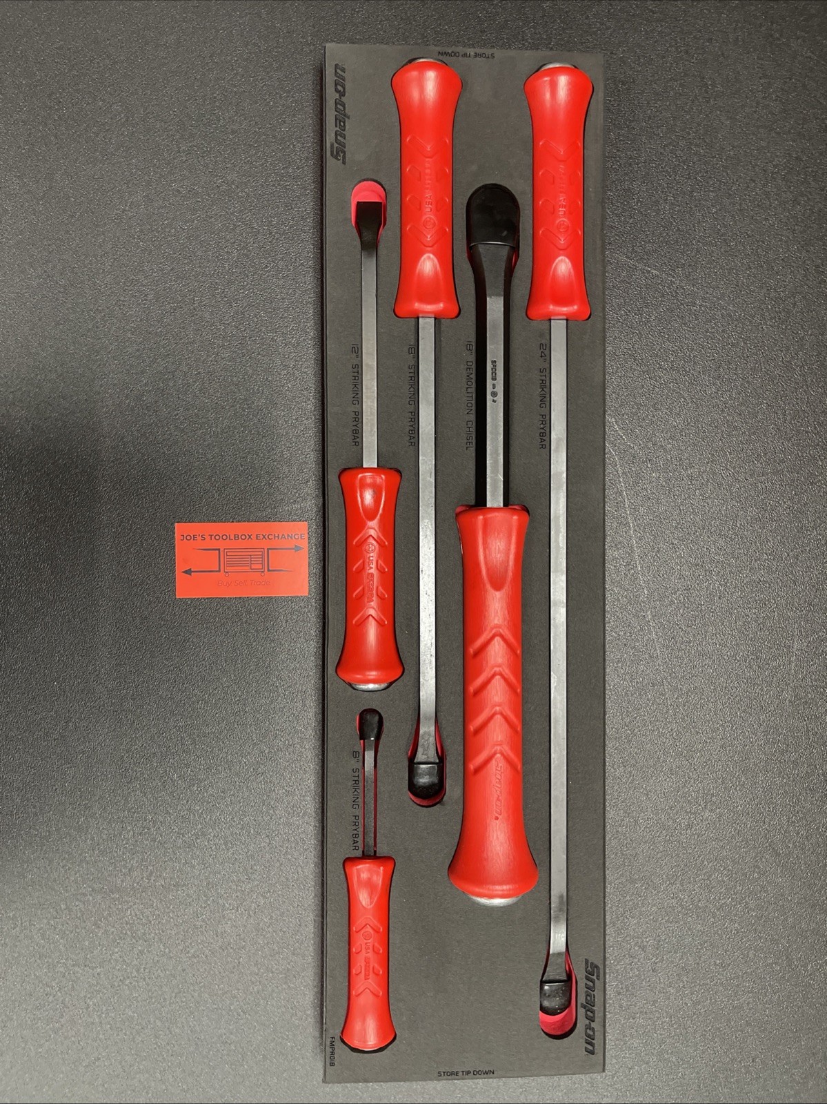 Snap-on Tools USA NEW 5-Piece RED Striking Prybar & Chisel Foam Set SPBSDC705FR