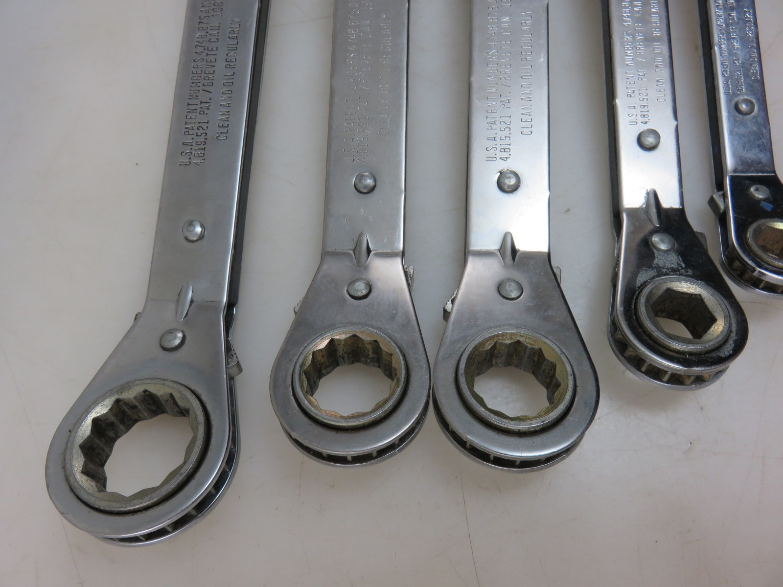 MAC Tools METRIC Offset Reversible Ratcheting Double Box End Wrench 5pc Set