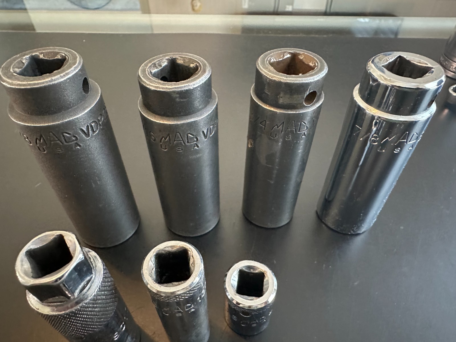 MAC Tools 3x 1/2″ Deep Impact Sockets 6 Point & 3/8″ & 1/4″ Drives LOT of 10