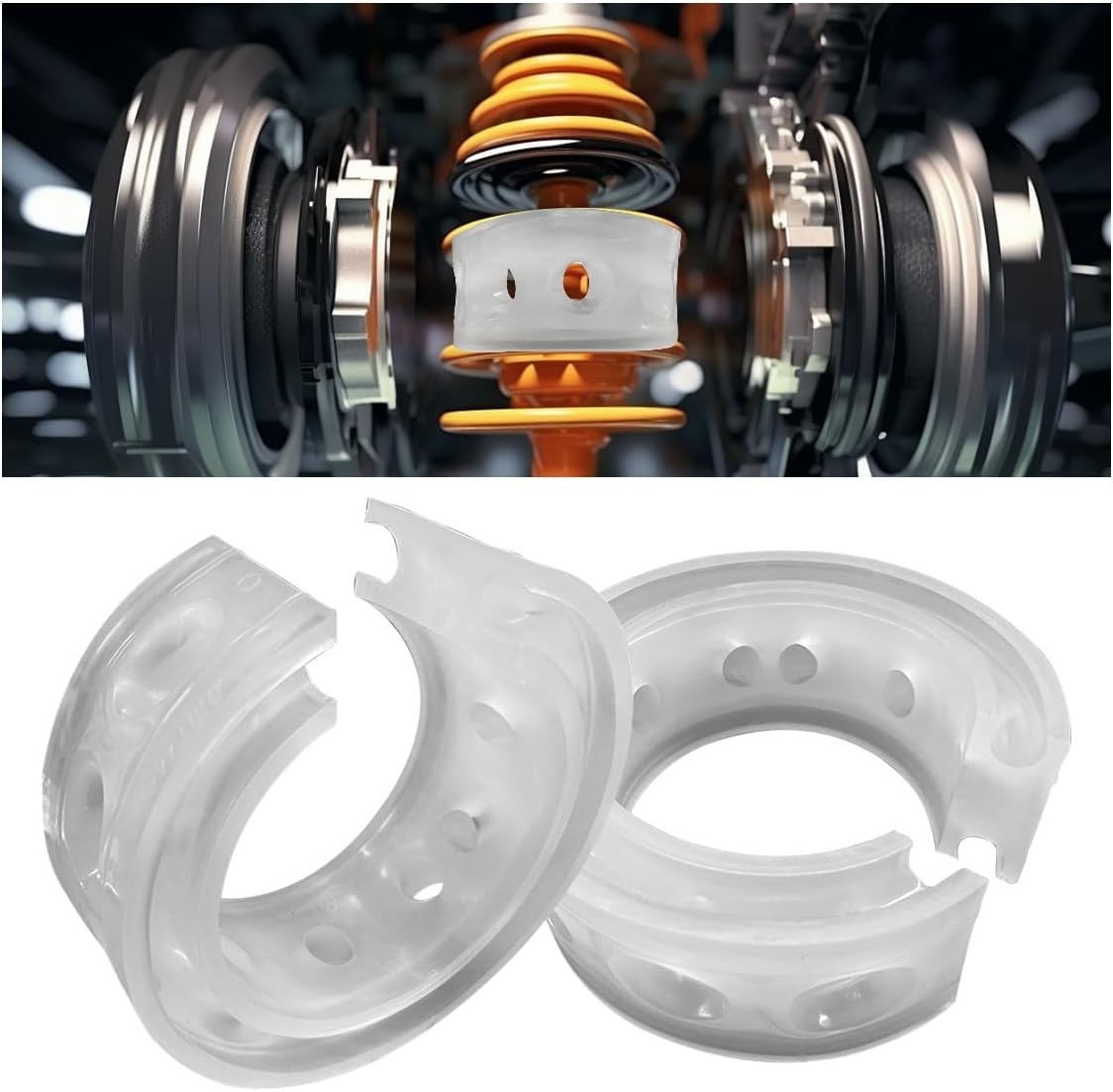 2PCS Amortiguador Suspensión Coche Buffer Resorte Goma Tipo C Universal