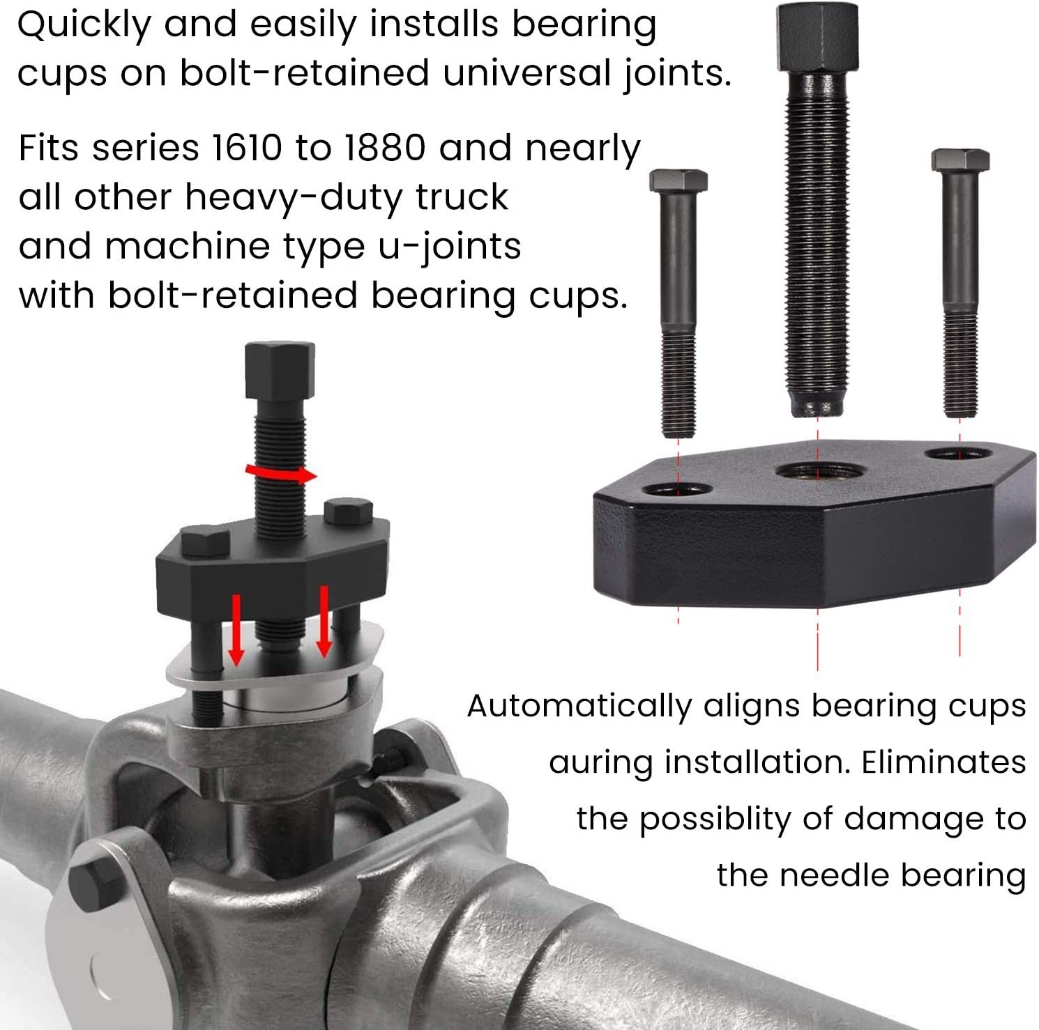 10102 Universal Heavy Duty Truck U Joint Puller +5192 Bearing Cup Installer Tool