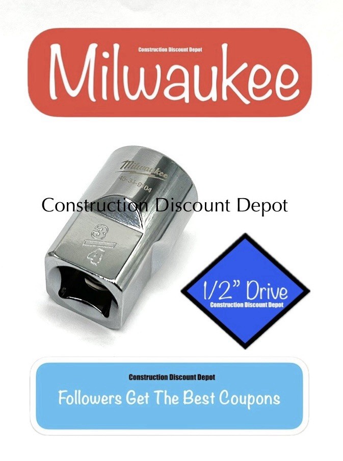 Milwaukee 3/4″ in. 1/2″ Drive SAE 6 Point Standard Shallow Socket 45-34-9104