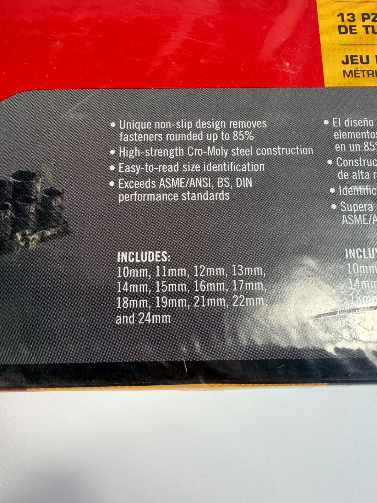 Mac Tools SVPM136BRPT 13-piece 1/2″ drive metric spherical impact socket set